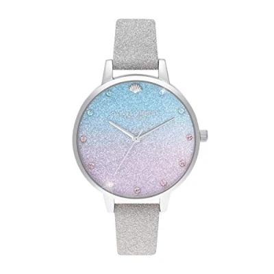 Image of Olivia Burton Analogue Quartz Watch for Women with Silver Leather Strap OB16US49