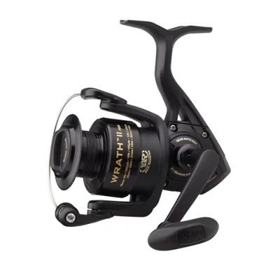 Image of PENN Wrath II Spinning Reel, Fishing Sea Reel Designed to be Versatile and Great Value for Money, Perfect Catching Bass, Cod, Pollack, Wrasse, Many More, Unisex, Black, 3000