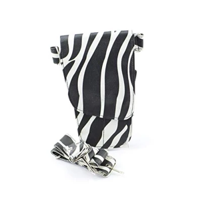 Image of Scissor Pouch Holster Salon Hair Stylist Barber Waist Holder Bag PU Leather Shear Case with Belt Comb Clip Storage for Hairdressers (Zebra Small)