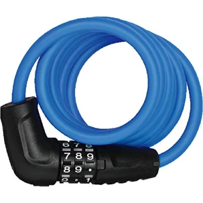 Image of ABUS Star 4508C/150 spiral cable lock Combination made of 8 mm thick security level 2 Blue