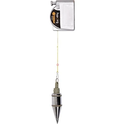 Image of Vorel Plumb Bob 400 Grams 6 Metres Automatic Return and Magnetic Construction/Bricklaying Plumbline