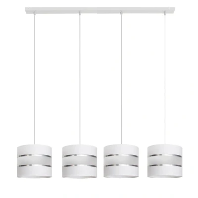 Image of Helen Straight Bar Pendant Ceiling Light White, Silver 100cm