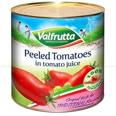 Image of Valfrutta Peeled Plum Tomatoes Tomato Juice Italian Catering Pack Tin Can 2.5kg