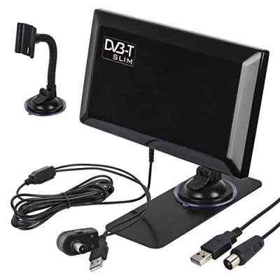 Image of Maclean MCTV 948 Active Indoor Antenna DVB T/T2 H.265 HEVC with Amplifier Suction Cup Bracket USB 5V