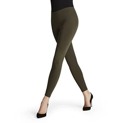 Image of FALKE Women&#039;s Seamless W LE Opaque Plain 1 Pair Leggings, Green (Military 7826), L 44 46