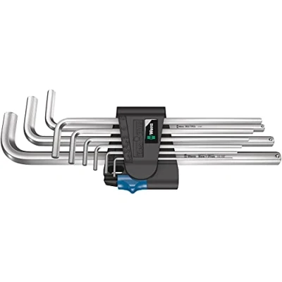 Image of Wera 950/9 Hex Plus holding function 1 Chrome plated L key set, 1.5 10, 9pc, 05022130001