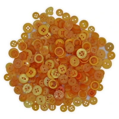 Image of celloexpress Tiny Orange Mixed Sizes of Various Buttons for Sewing and Crafting Pack 25g