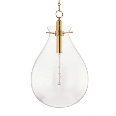 Image of Ivy 1 Light Large Pendant Brass, Glass