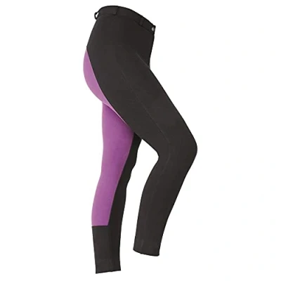 Image of Shires Maids Two Tone Childrens Jodhpurs Black/Purple: 11 12
