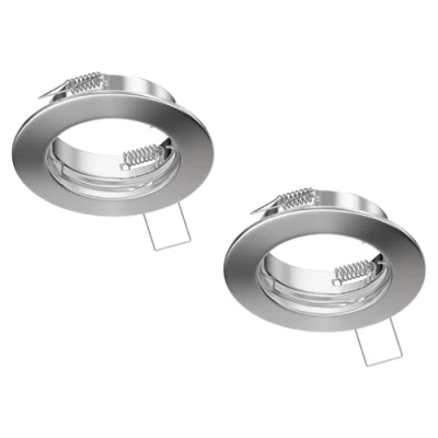 Image of ledscom.de 2 pcs. recessed Ceiling Frame Fere, Round, matt Chrome