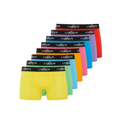 Image of FM London 4/8 Pack Mens Boxers with Elastic Waist Soft Boxer Shorts Men, Stretch Fit Underwear for Everyday Wear Fitted Hipster Men