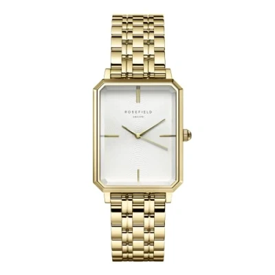 Image of Rosefield Women&#039;s Watch The Elles: Gold 23 * 29mm Square Case with White Dial and Strap OCWSG O40
