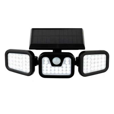Image of Avenue LED Solar Security Wall Light with PIR Black IP44