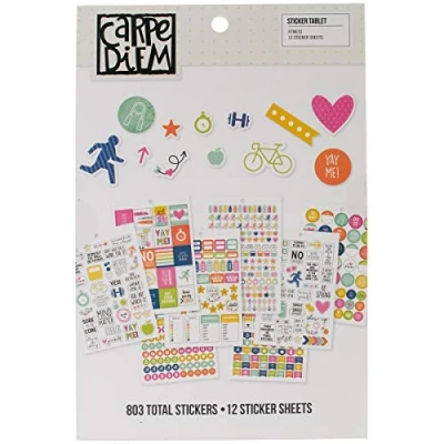 Image of Simple Stories Carpe Diem Fitness Sticker Tablet, Multicoloured, 20.8 x 14 0.4 cm