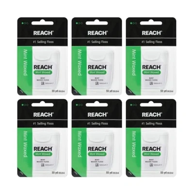 Image of Reach Mint Waxed Floss, 55 Yd (Pack of 6)