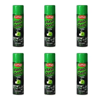 Image of CarPlan FSA506 Flash Dash Satin Dashboard Shine Interior Cleaner Apple 500ml x 6