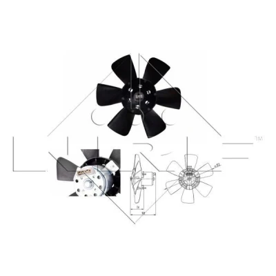 Image of 165959455L, 171959455E, 171959455F, 191959455L, 191959455M Cooling fan NRF 47390 280mm 12V 150/100W without radiator shroud VOLKSWAGEN: GOLF 2