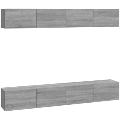 Image of vidaXL Wall TV Cabinets 4 pcs Grey Sonoma 100x30x30 cm