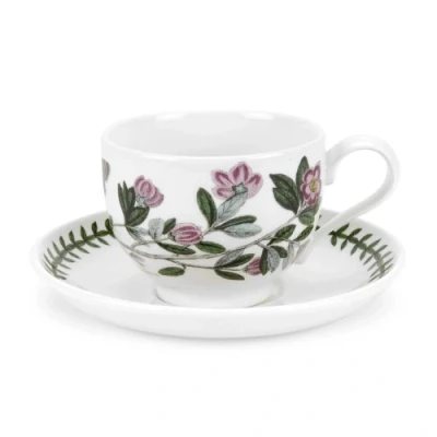 Image of Portmeirion Botanic Garden Teacup &amp; Saucer Traditional Shape Rhododendron