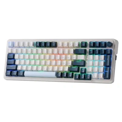 Image of Redragon K686 PRO 98 Keys Wireless Gasket RGB Gaming Keyboard, 3 Mode Win/Mac Mechanical Keyboard w/Hot Swap Socket, Dedicated Knob Control &amp; Sound Absorbing Pads, Linear Red Switch, Blue Himmel Color