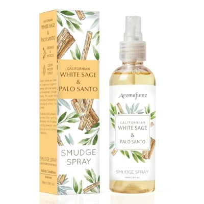 Image of White Sage &amp; Palo Santo Smudge Spray by Aromafume 100ml/3.3 oz for Cleansing Negative Energy Protection Non Toxic Room Spiritual Cleansing, Smokeless Smudging