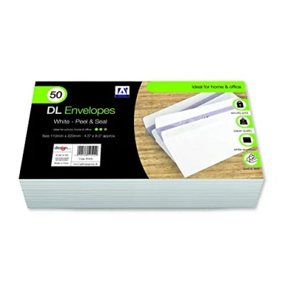 Image of Anker DL Business Envelopes with Peel and Seal Closure 110mm x 220mm White 50/Pack