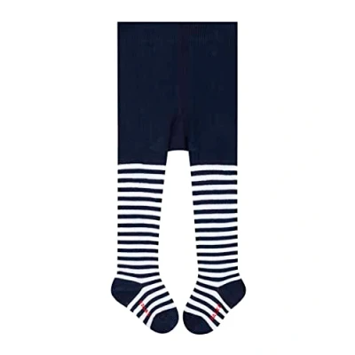 Image of FALKE Unisex Baby Stripe B TI Cotton Patterned 1 Pair Tights, Blue (Marine 6120) new eco friendly, 6 months