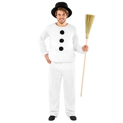 Image of dressforfun Men’s costume snowman Cuddly top Sewed on fluffy balls Incl. trousers &amp; hat (L No. 300466)