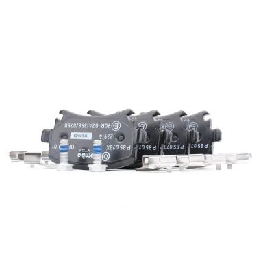 Image of 1TD698451 brake pad set BREMBO P 85 073X prepared for wear indicator with caliper screws accessories VOLKSWAGEN: Golf 5, Passat B6 Saloon