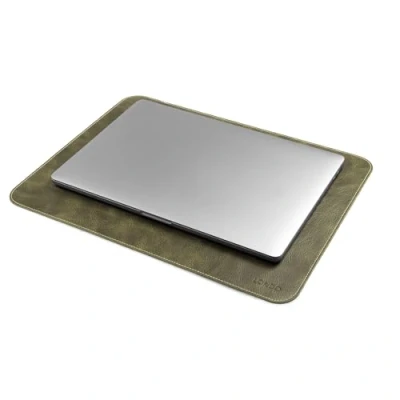 Image of LONDO Top Grain Leather Mouse Pad Desk Mat (Green)