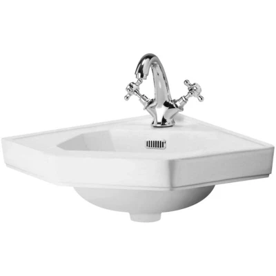 Image of Hudson Reed Richmond Corner Cloakroom Basin 600mm Wide 1 Tap Hole