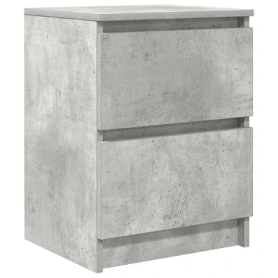 Image of vidaXL tv cabinet modern engineered wood media stand concrete grey entertainment center 60x35x54 cm 2 drawer storage for living room/bedroom
