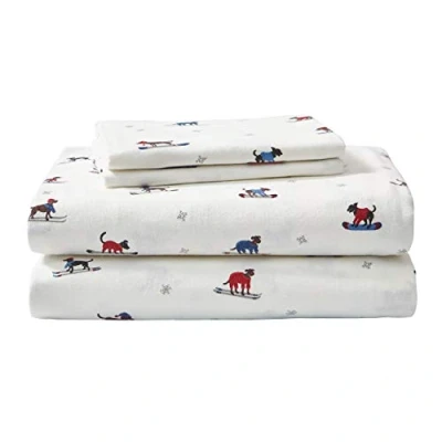Image of Eddie Bauer Full Sheet Set, Warm Breathable Cotton Flannel Bedding with Deep Pockets, Brushed for Extra Softness, Cozy Home Decor, Oeko Tex Certified (Ski Patrol, Full)