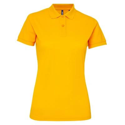 Image of Asquith &amp; Fox Womens/Ladies Short Sleeve Performance Blend Polo Shirt (Sunflower) Yellow Size Medium