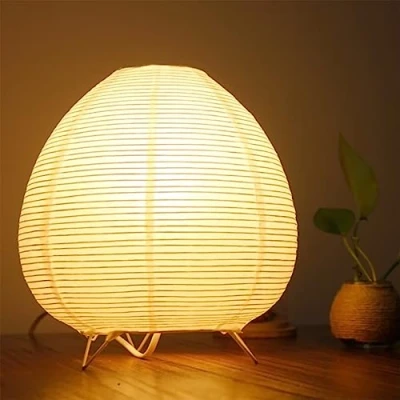 Image of GUANSHAN Paper Lantern Table Lamp Decorative Lighting Foldable Origami Night Light Bedside Mood for Bedroom, Living Room, Style1