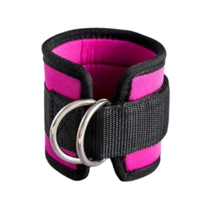 Image of Ankle Strap D ring Thigh Leg Pulley Gym Weight Lifting Multi Padded Cable Attachment (Pink)