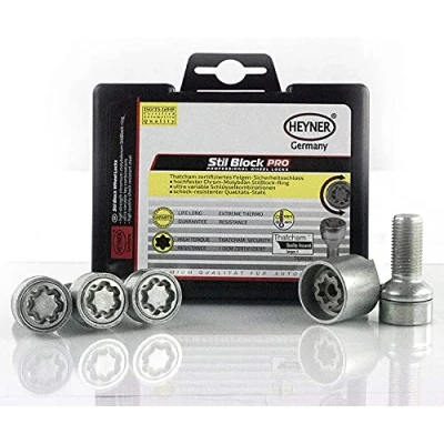 Image of Fits Merceds A Class Models 2005 To 2024 Heyner Germany Stil Block PRO Locking Wheel Nuts 14x1.5x28 385/5