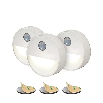 Image of Proxinova Sensor Lights: Motion Light, Battery Powered Night Wireless LED Light for Bathrooms, Cupboards, Stair Lights Ideal Hallwaym, Pack of 3 Cold White