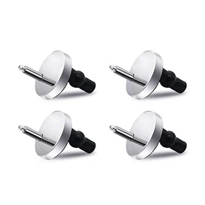 Image of Toilet Seat Hinges Fixings Quick Release Top Fix 2 Pairs Blind Hole Fittings Expanding Rubber Screws with 50mm Base 4pcs