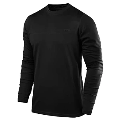 Image of TCA Element Mens Workout Gym Clothing Long Sleeve Running Top for Men Black Stealth, XXL