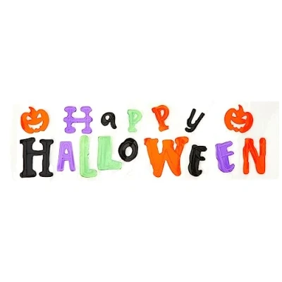 Image of Amscan 9912253 Happy Halloween Gel Cling Window Decoration 12 Pieces