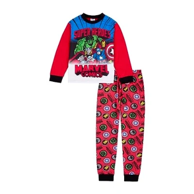 Image of Marvel Comics Boys Pyjamas, Incredible Hulk Iron Man Thor and Captain America Pjs Set For 9 10 Years