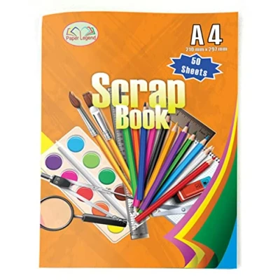 Image of [Set of 6] Staple Bound Scrapbooks Assorted 50 Colour Sheets, for Children Kids and Adults Family Photo Album Cutting Card Making Create Art Craft Activity Scrap Book (A4)