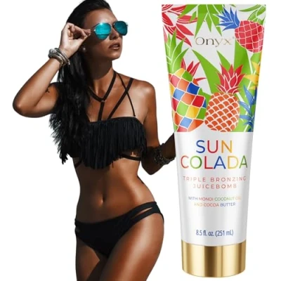 Image of Onyx Suncolada Sunbed Tanning Accelerator with Bronzer &amp; Outdoor Sun, Pineapple Cream and Tan for Sun