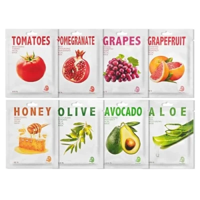 Image of 8 pcs Moisturising Sheet Face Mask,Daily Care Mask,Hydrating &amp; Nourishing masks,Face Mask Set for Women,Hydrating most Skin Type,Hydrate,Soothe
