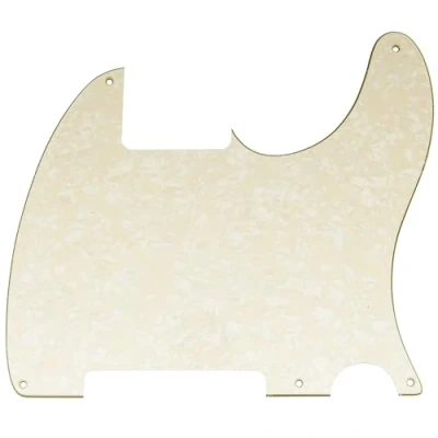Image of Musiclily 5 Hole Tele Pickguard Blank for Fender USA/Mexican Telecaster Esquire Guitar, 4Ply Parchment Pearl