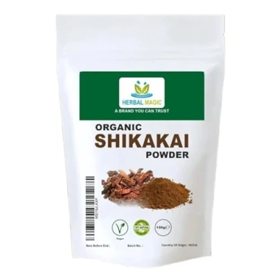 Image of Herbal Magic&#039;s Pure &amp; Natural Shikakai Powder (Acacia Concinna) Hair Skin Conditioner Mask Free from Additives Preservatives Premium Quality 100g
