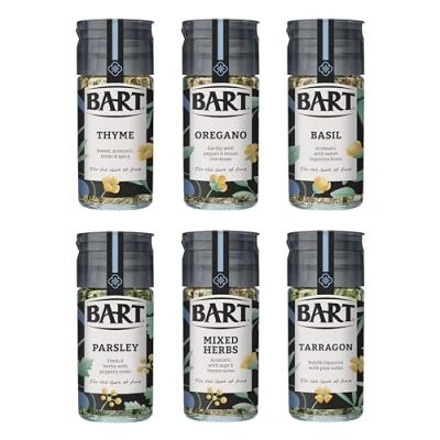 Image of BART Essential Herbs Bundle Including Thyme, Oregano, Basil, Parsley, Mixed &amp; Tarragon Seasoning Kit (Bulk Buy Pack of 6)