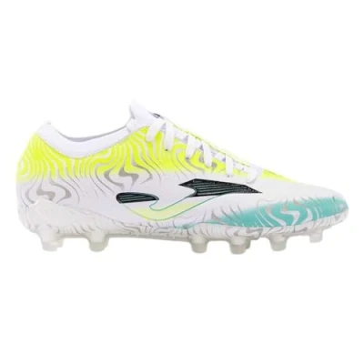 Image of Joma Evolution CUP Moulded stud football boots, Men&#039;s, Size: 10.5, White/yellow/mint Textile/synthetics