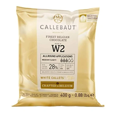 Image of Callebaut N W2 Finest 28% Belgian White Chocolate Couverture (Callets), 400 g